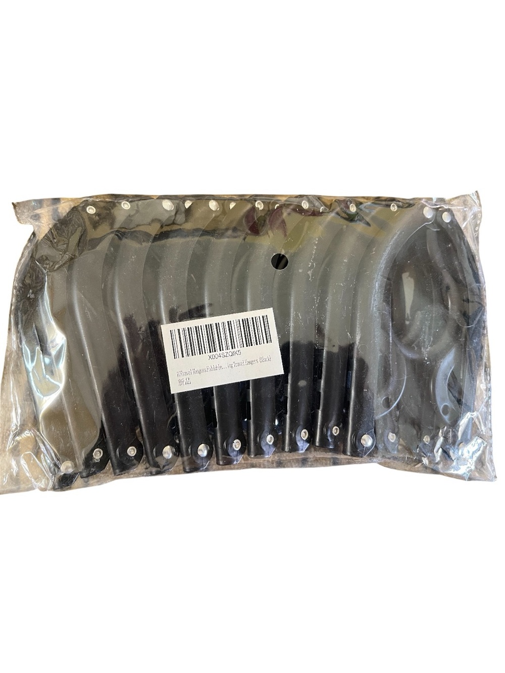 NEW Black Folding Portable Travel Camping Cruise Clothing Hangers Set of 10